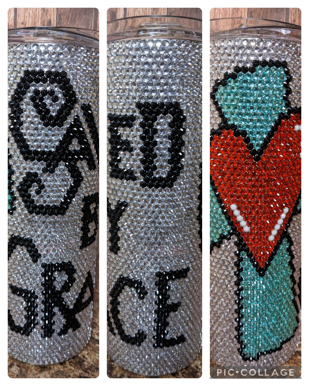 Saved By Grace Rhinestone 20oz skinny tumbler