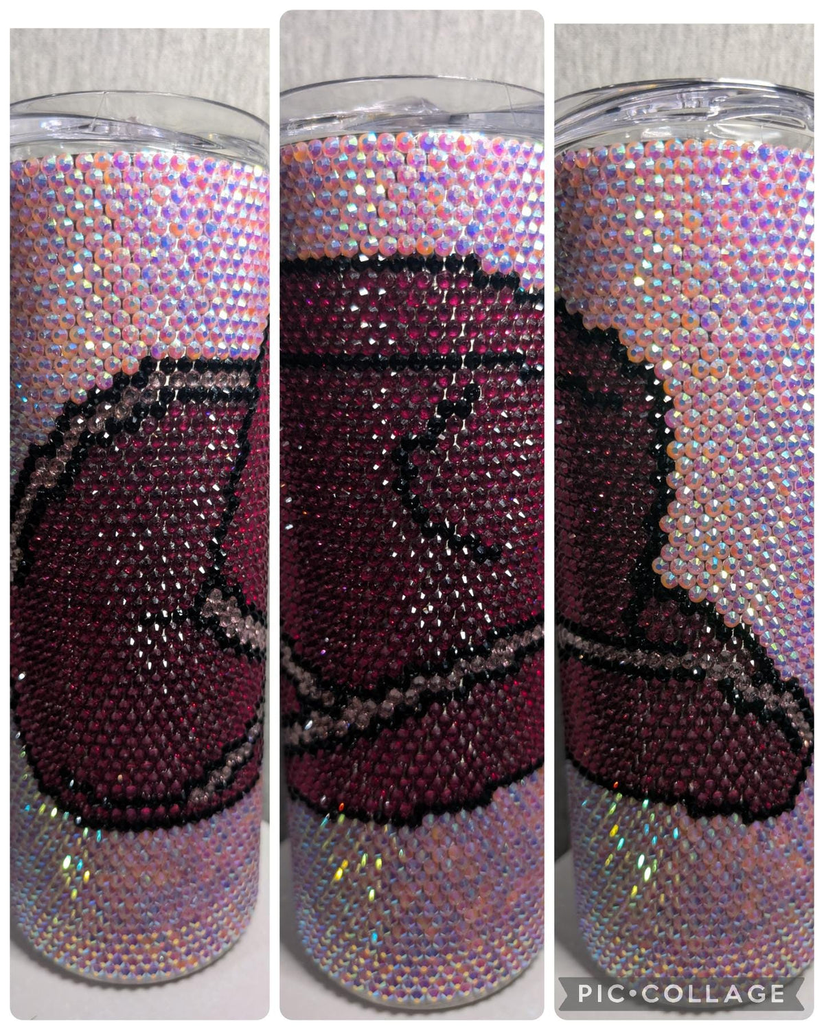 20 oz  Pink Cowboy Hat  Rhinestone skinny tumbler