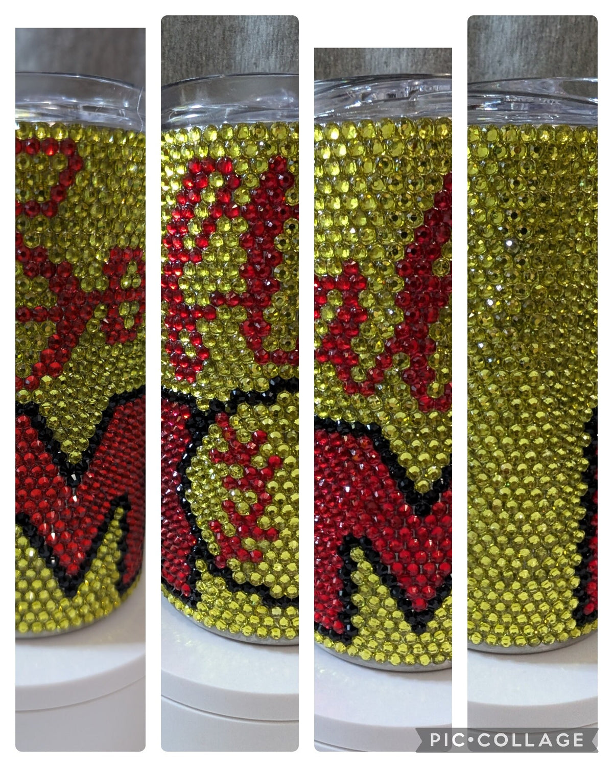 Softball Mom 14oz skinny Rhinestone tumbler
