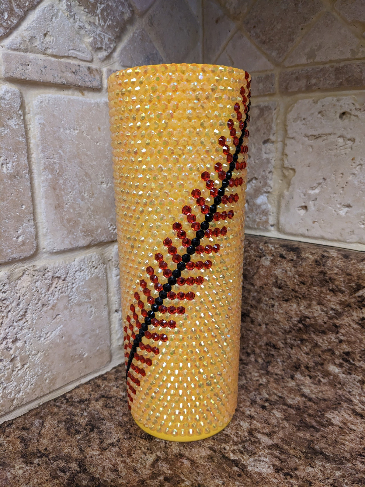 Softball inspired 20oz skinny tumbler