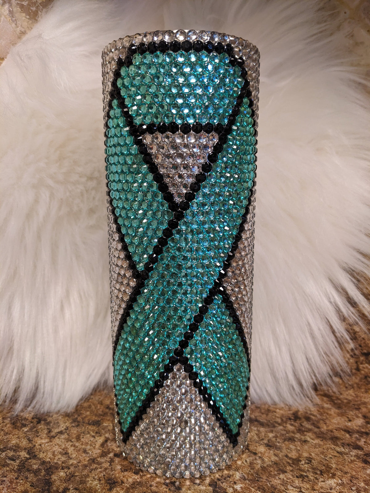 Cancer Awareness Rhinestone 20oz skinny tumbler