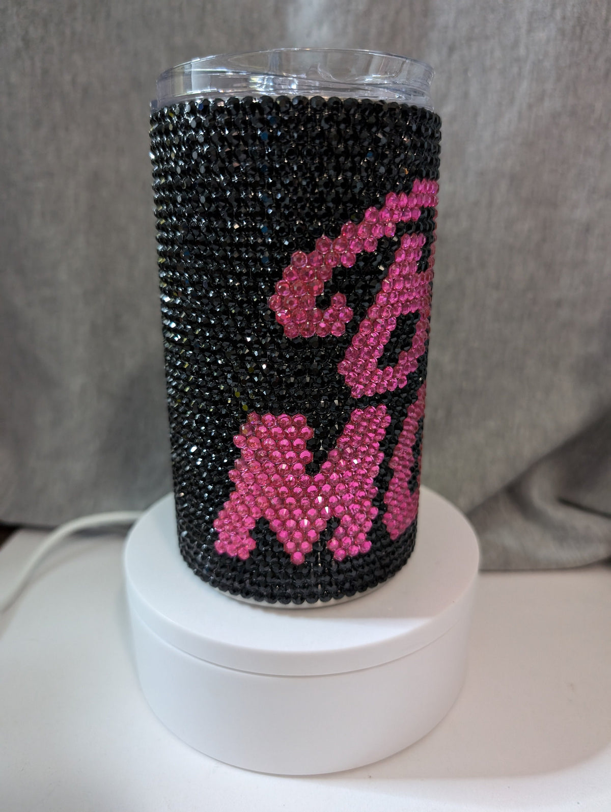 B***h Mode 14oz skinny Rhinestone tumbler
