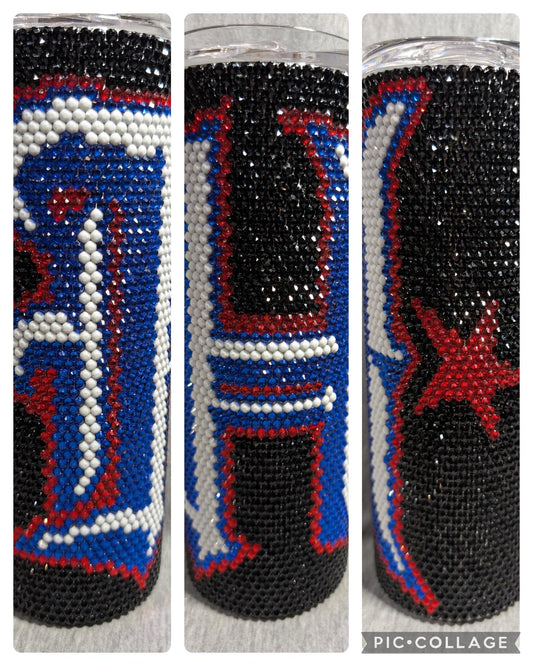 Houston Texans football team (H) Rhinestone skinny tumbler
