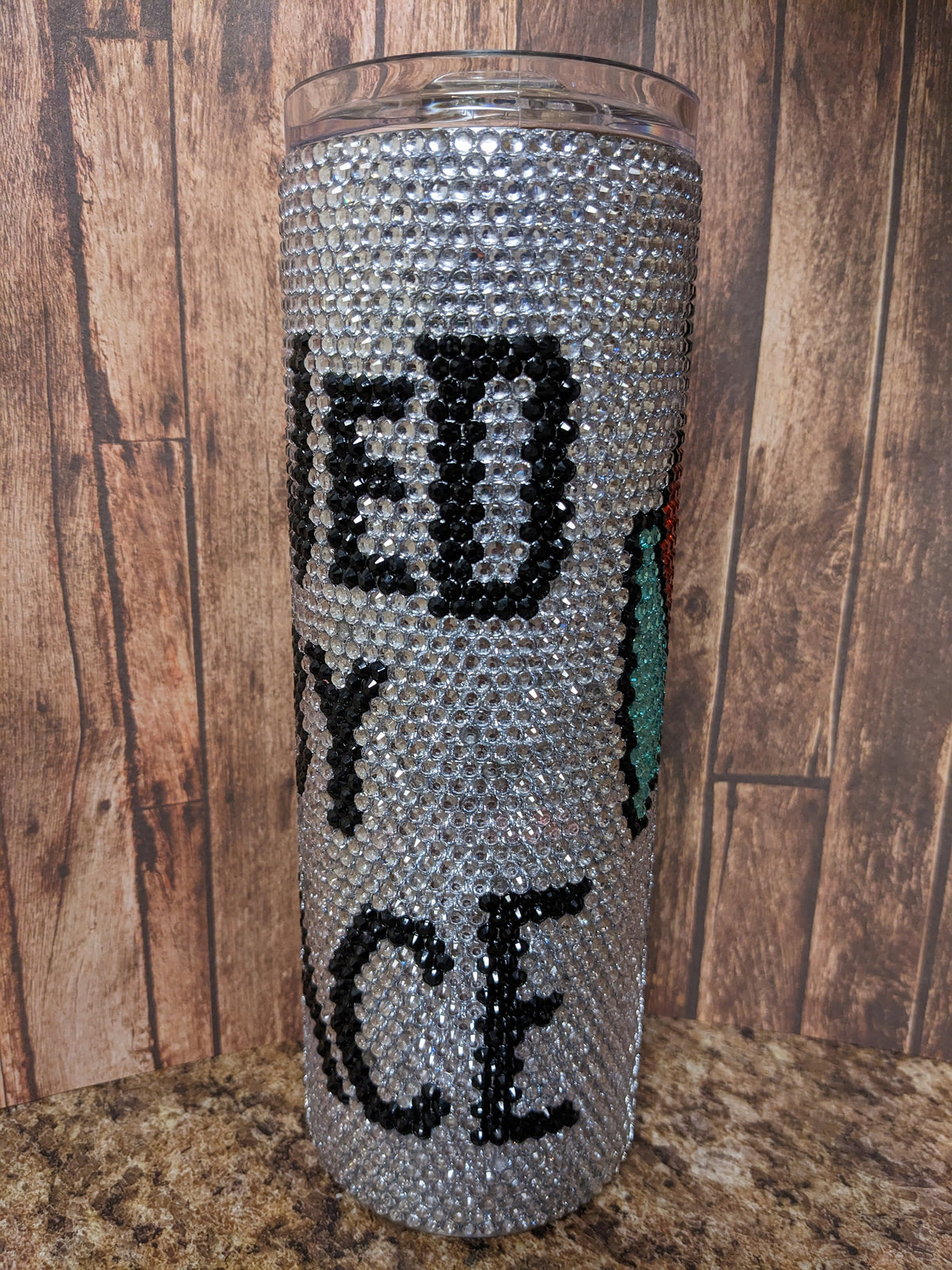 Saved By Grace Rhinestone 20oz skinny tumbler