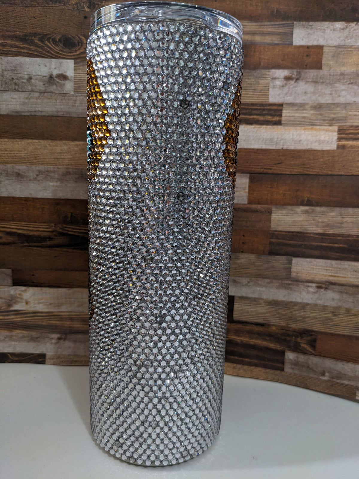 20 oz Cheer Life Rhinestone skinny tumbler