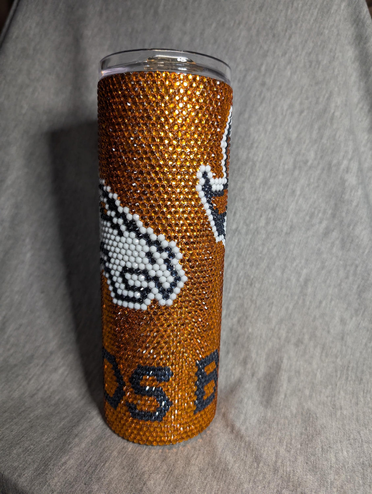 Denver Football Team Rhinestone skinny tumbler