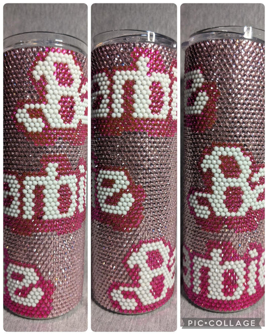 20 oz  Barbie Rhinestone skinny tumbler