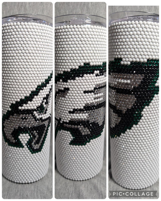 Eagles Football Team Rhinestone 20 oz skinny tumbler