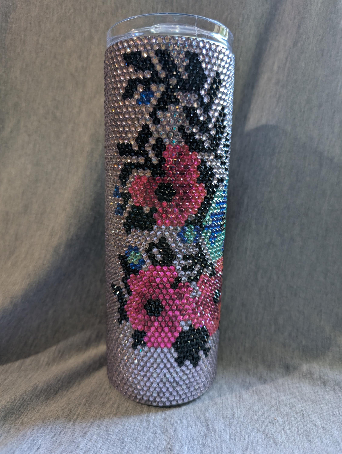 Butterfly flower rhinestone tumbler