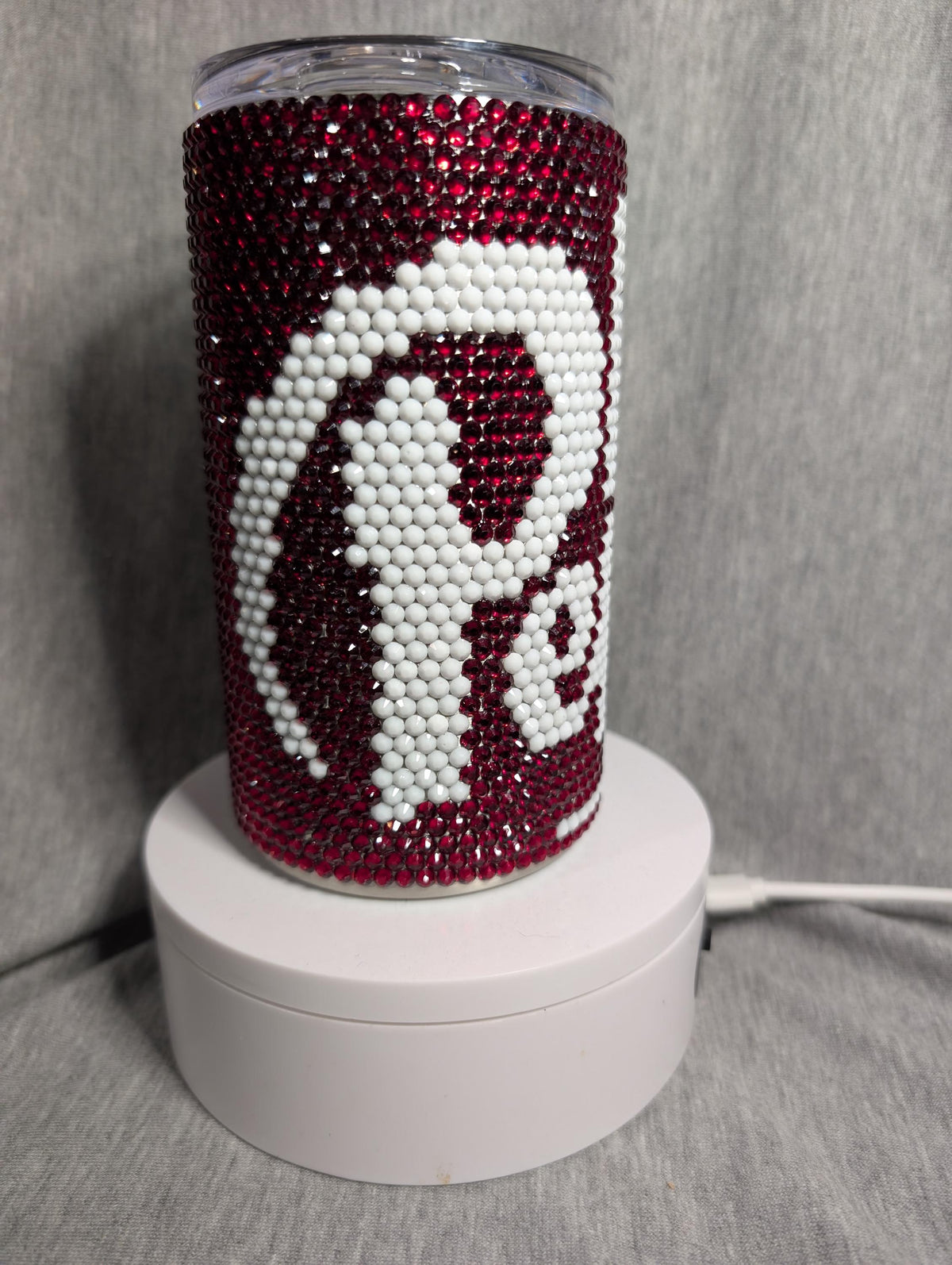 14 oz Dr Pepper Rhinestone skinny tumbler