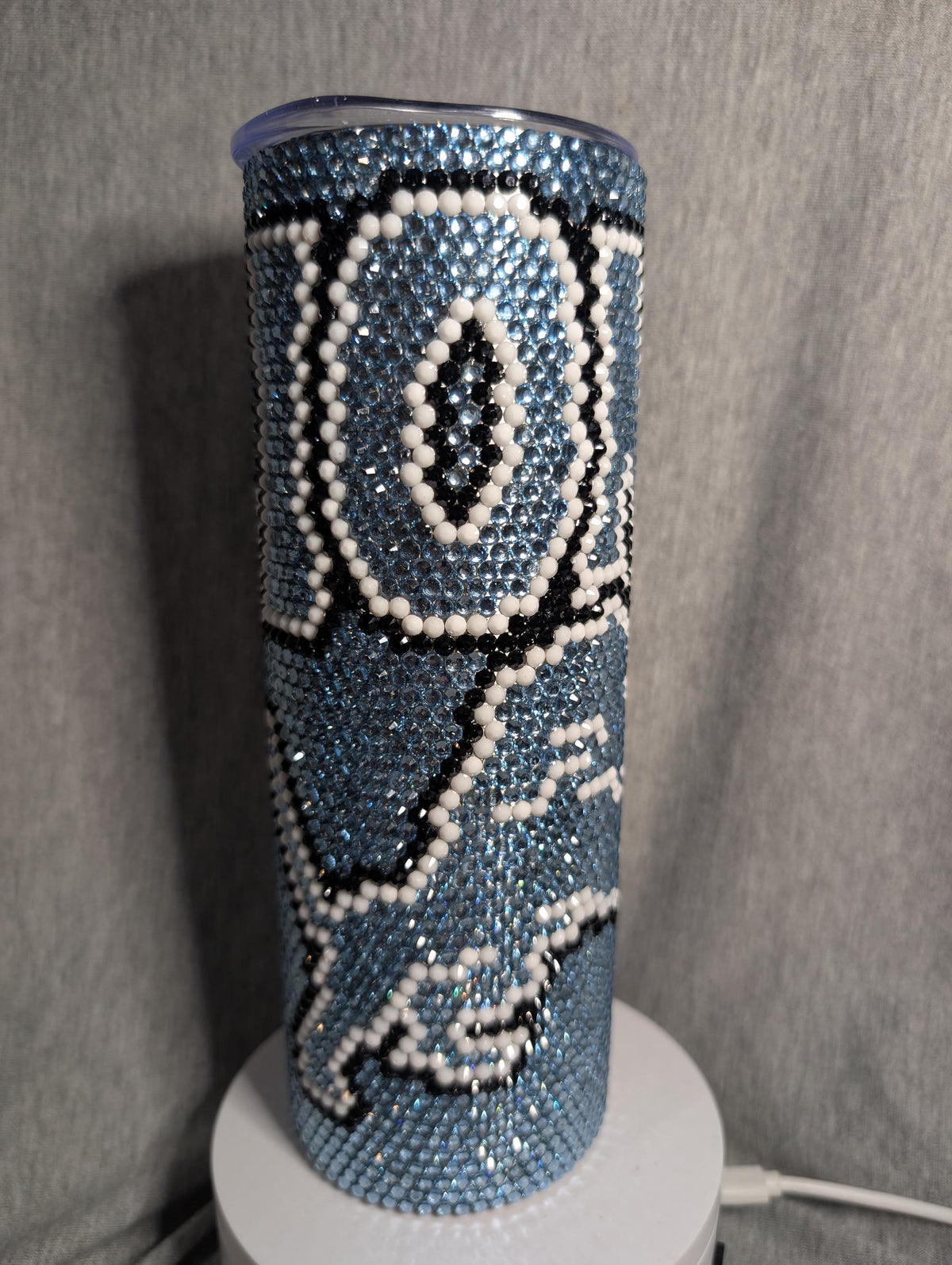 Detroit Football Team Rhinestone 20 oz skinny tumbler