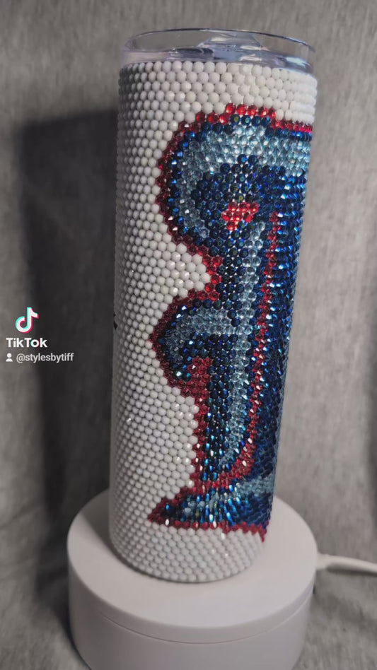 Houston Texans football team (H) Rhinestone skinny tumbler (New design)