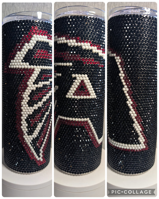 Atlanta Falcons Football Team Rhinestone 20 oz skinny tumbler