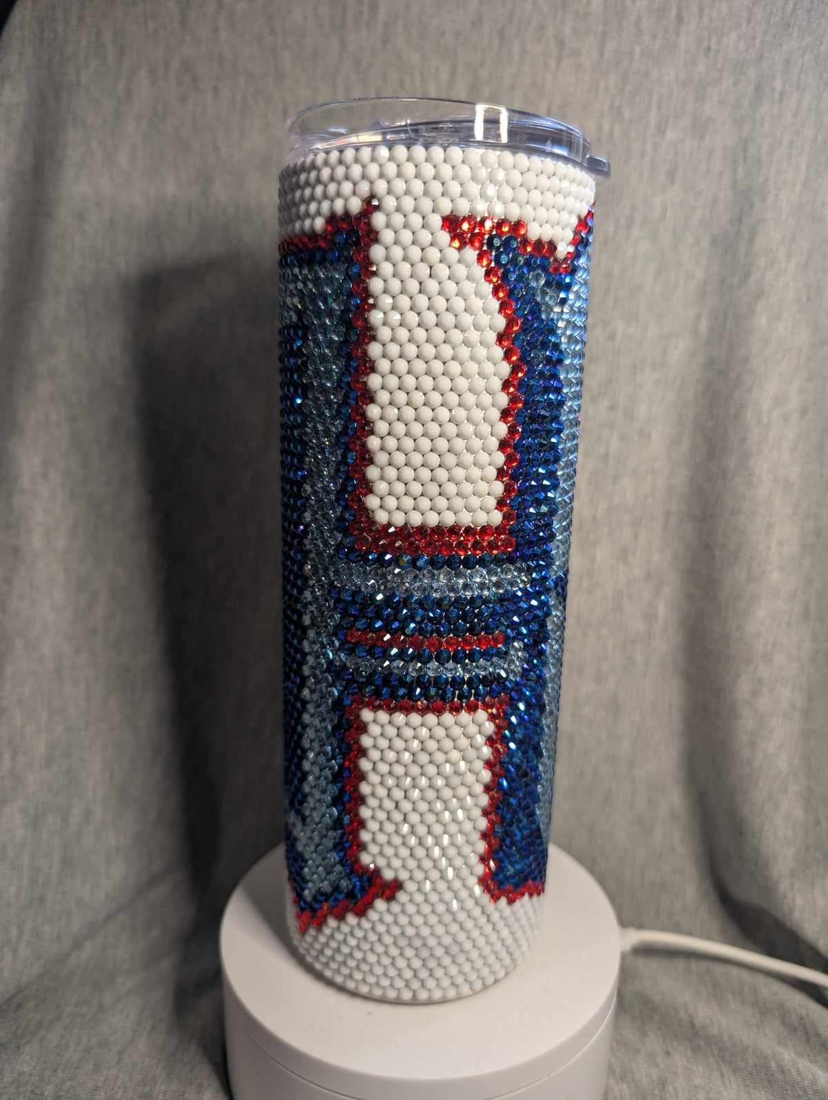 Houston Texans football team (H) Rhinestone skinny tumbler (New design)