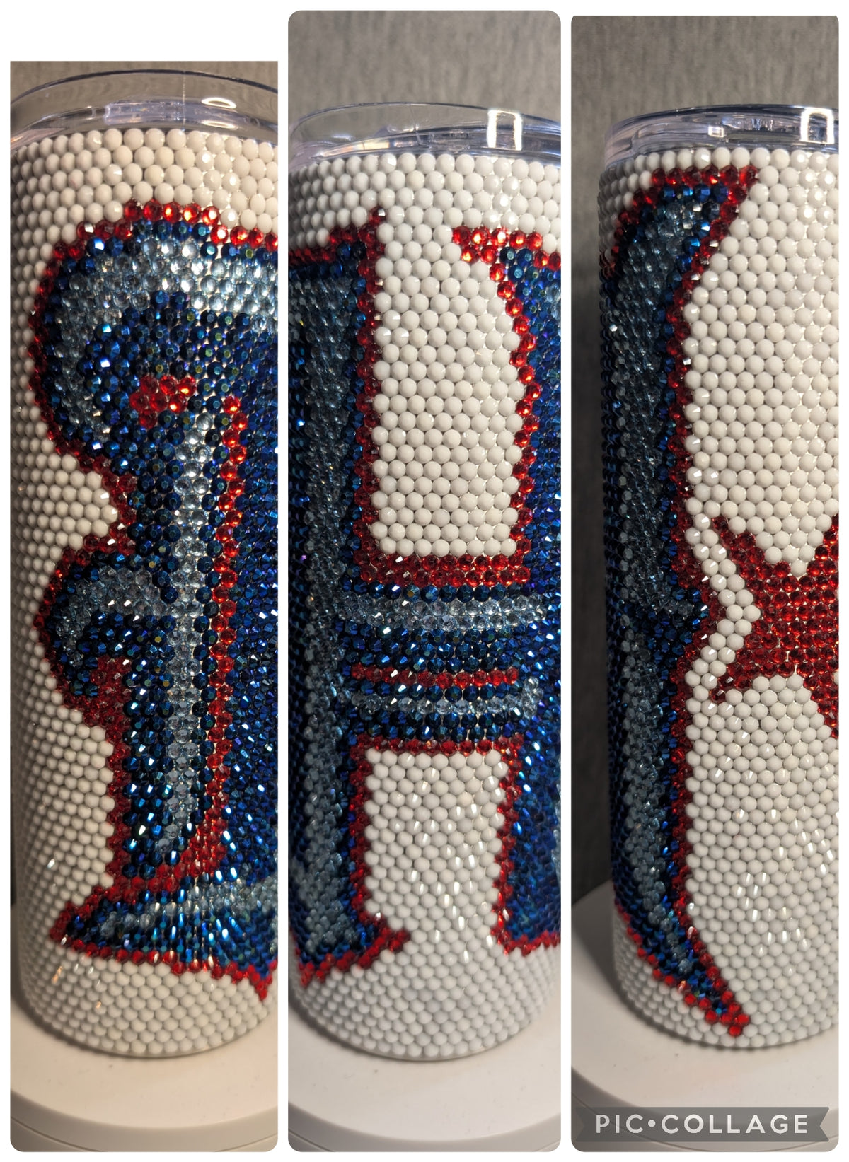 Houston Texans football team (H) Rhinestone skinny tumbler (New design)